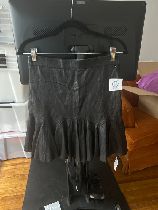 Black leather skirt