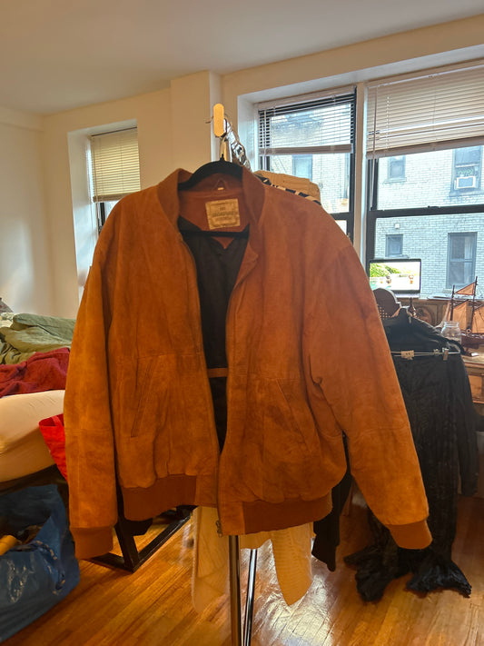 Brown suede bomber