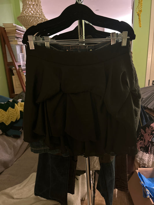 Black layered mini skirt