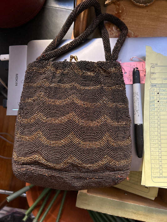 JM 230 beaded brown bag