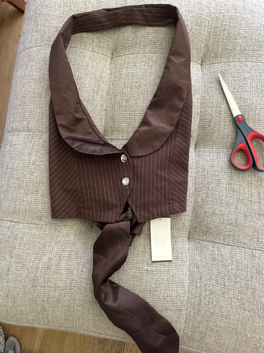 Brown pinstripe halter