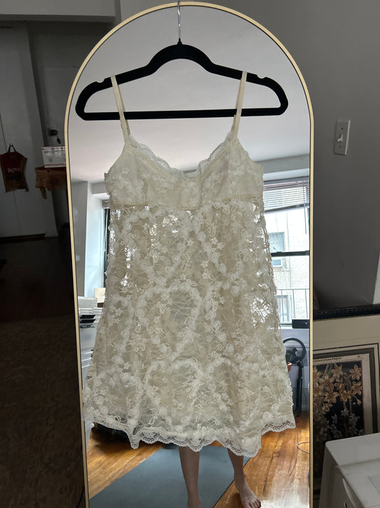White lace babydoll dress