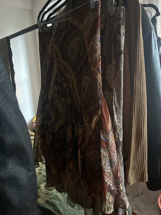 Ralph Lauren silk patterned skirt