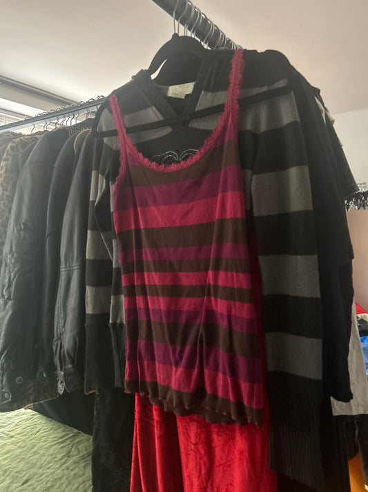 Pink striped tank