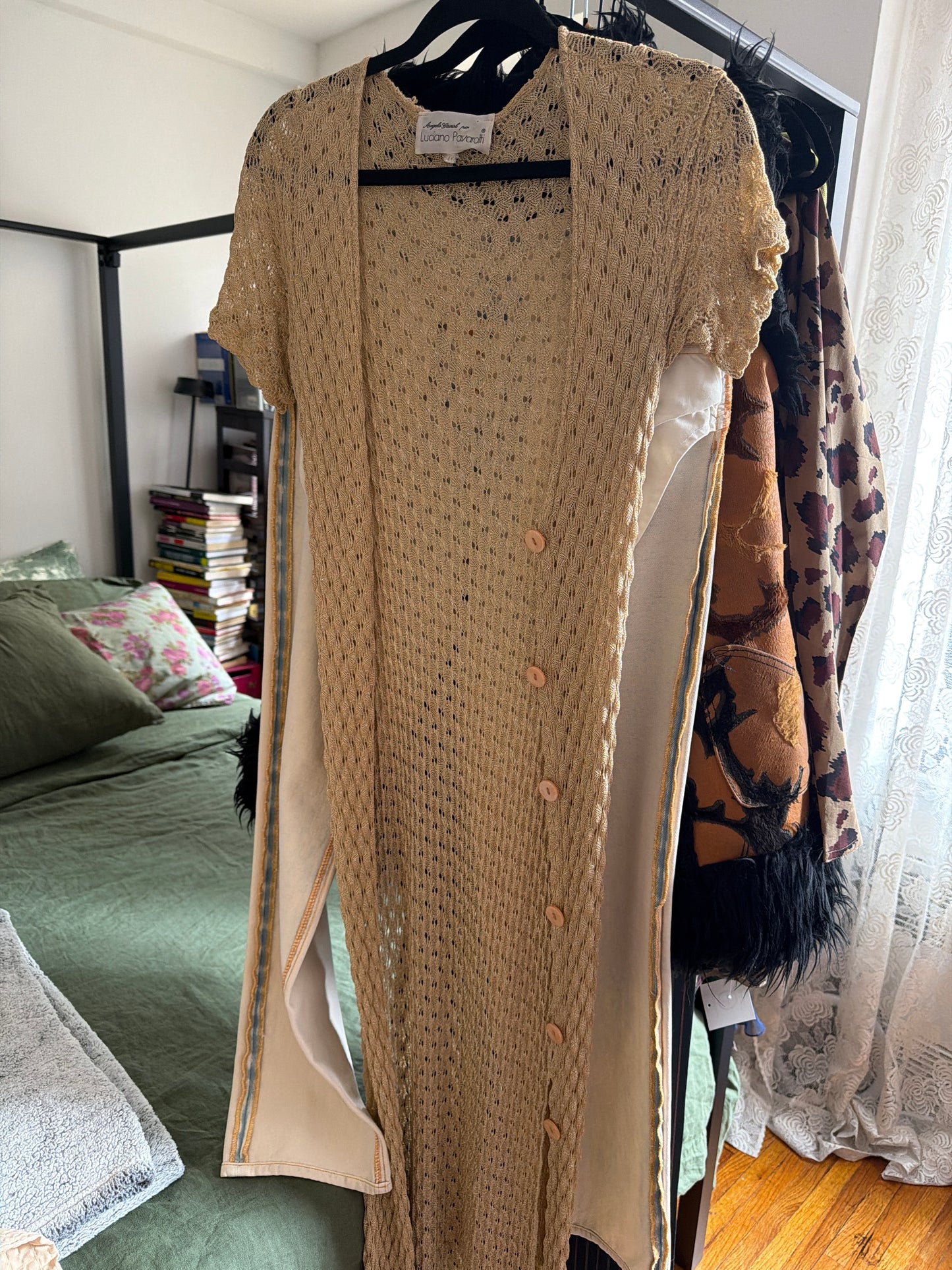 Luciano Pavarotti gold cover up / cardigan