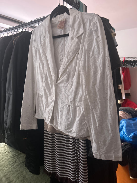 Faded glory white eyelet blazer