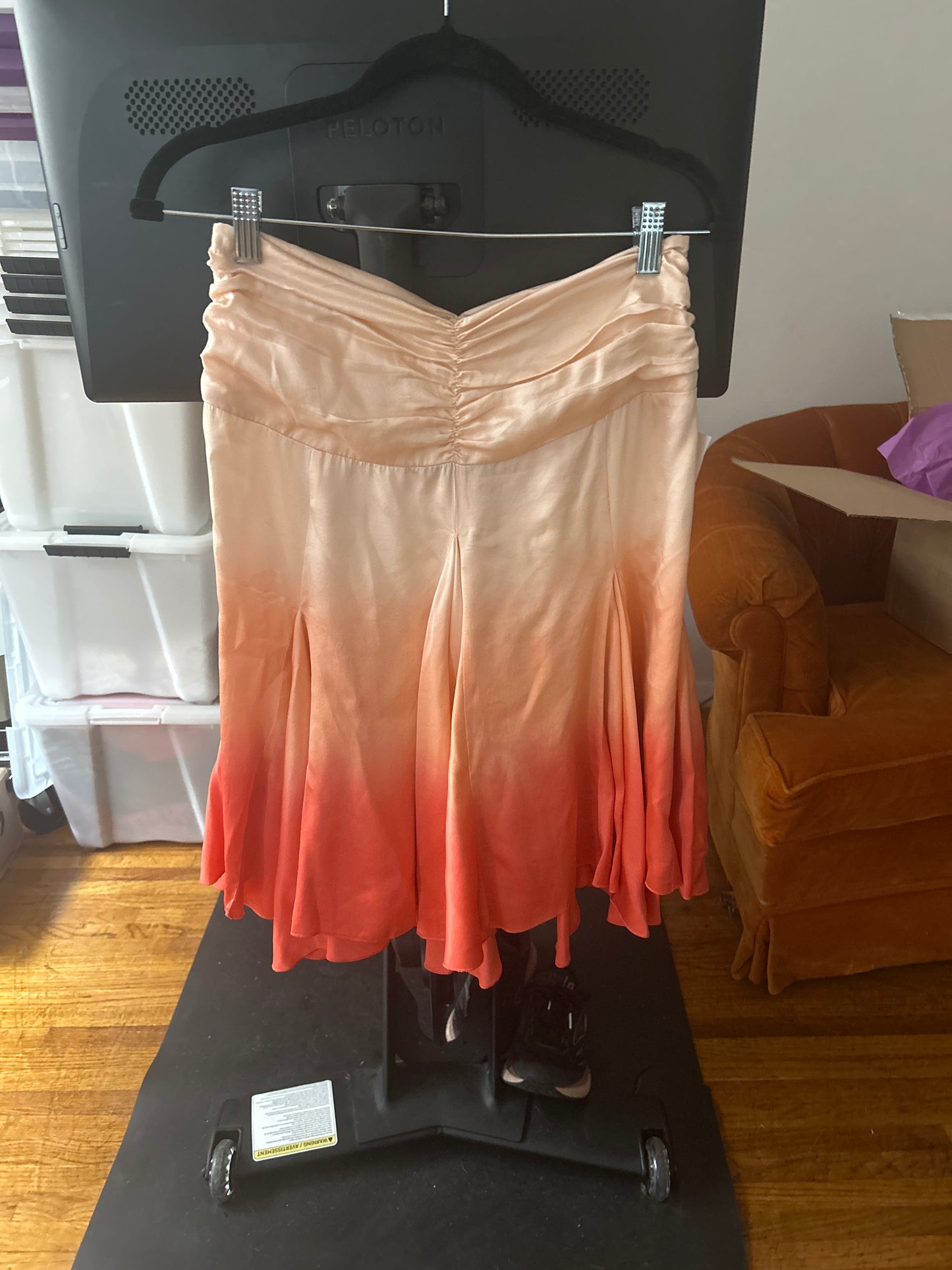 Bebe silk skirt orange creamsicle