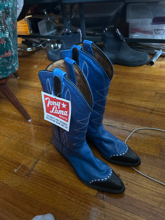 CG street rat blue and black cowboy boots sz 7