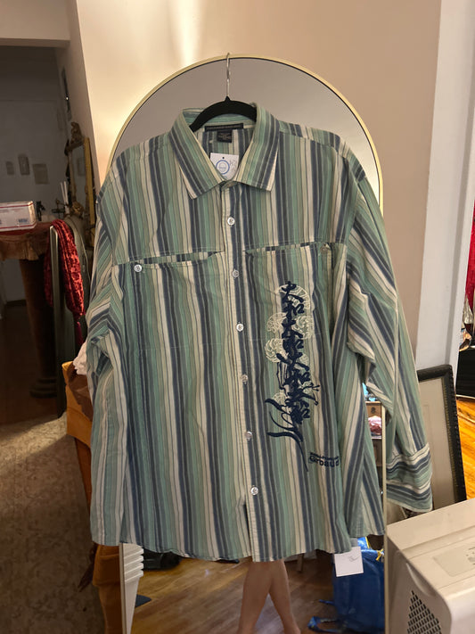 Girbaud striped shirt with embroidery