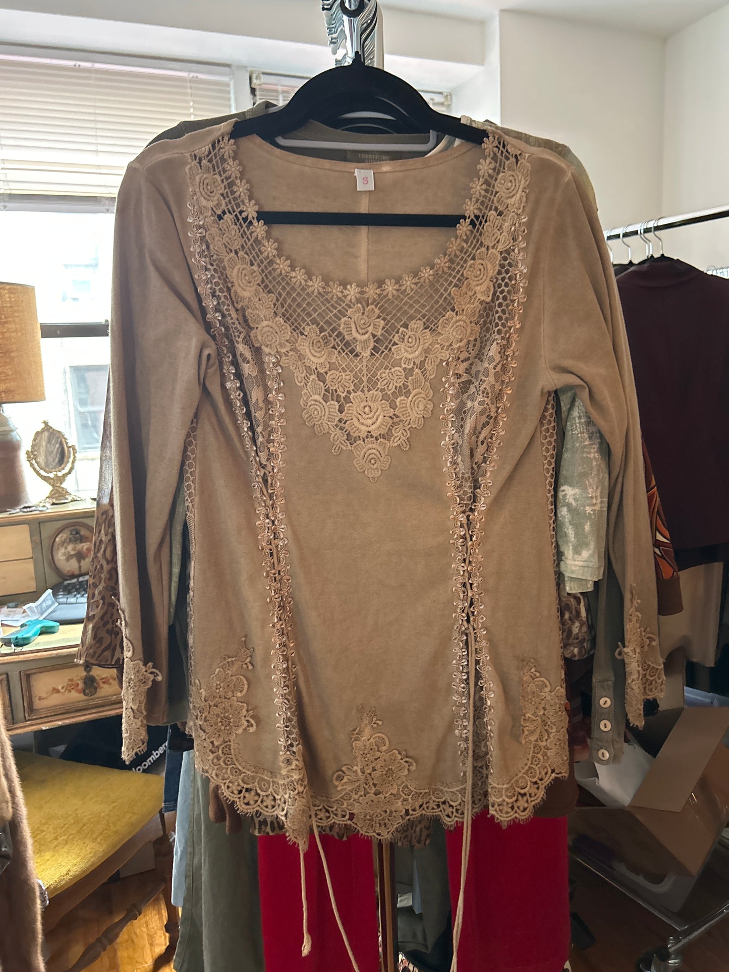 Tan lace long sleeve