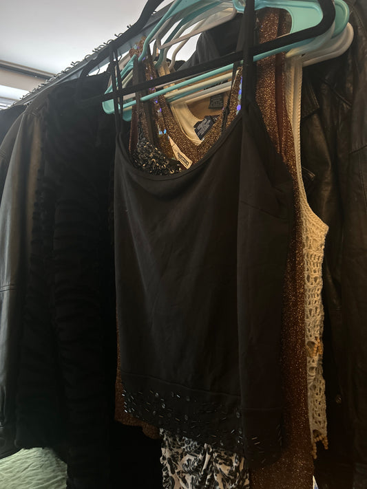 Black tank sequin hem