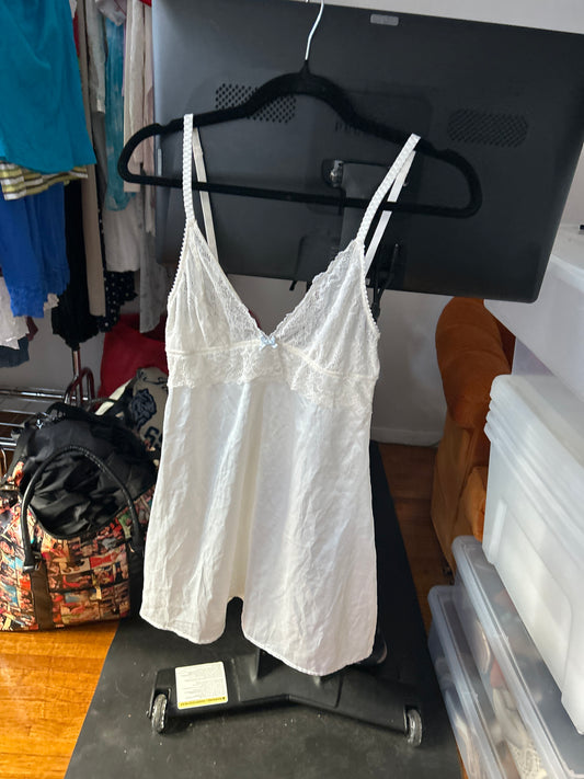 White tank with lace detail