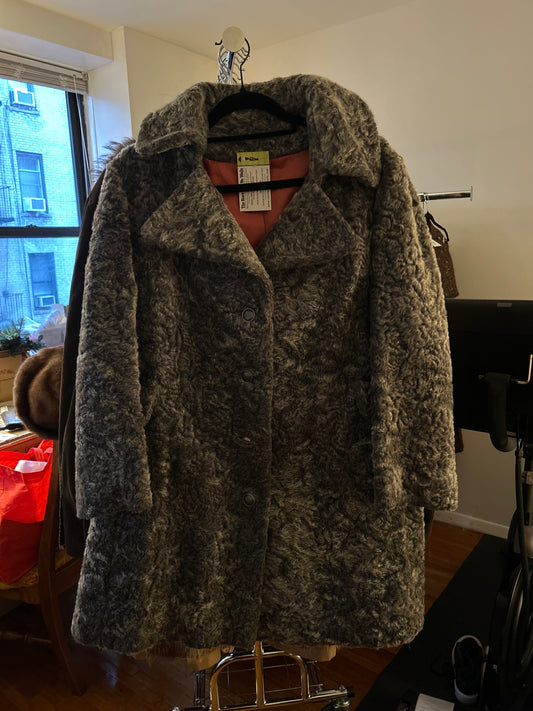 JM grey faux fur coat 186
