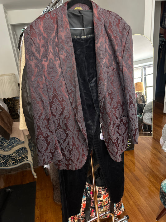 In Private burgundy suit jacket corduroy pant