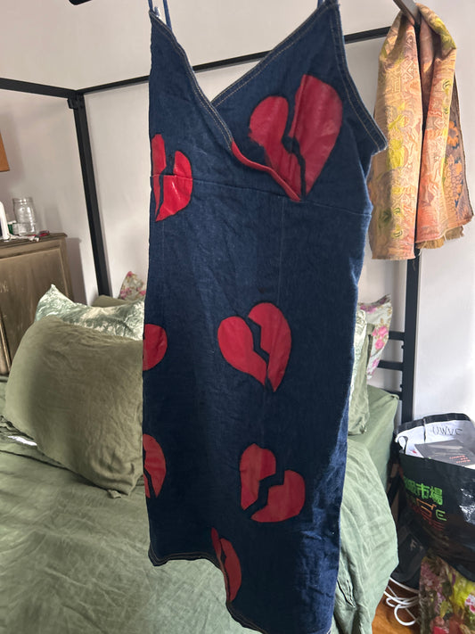 Broken heart denim dress