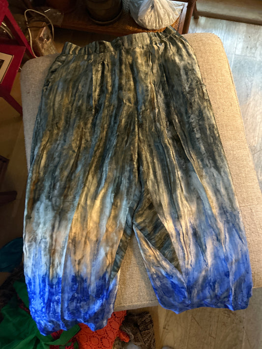 Inky ombré cropped trousers