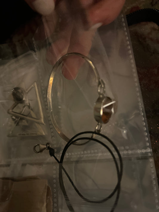 CG sterling silver amber bracelet