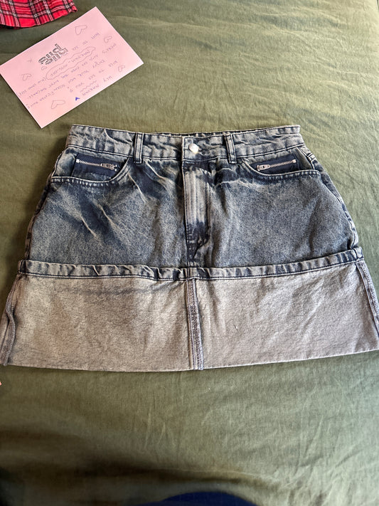 Cuffed mini skirt