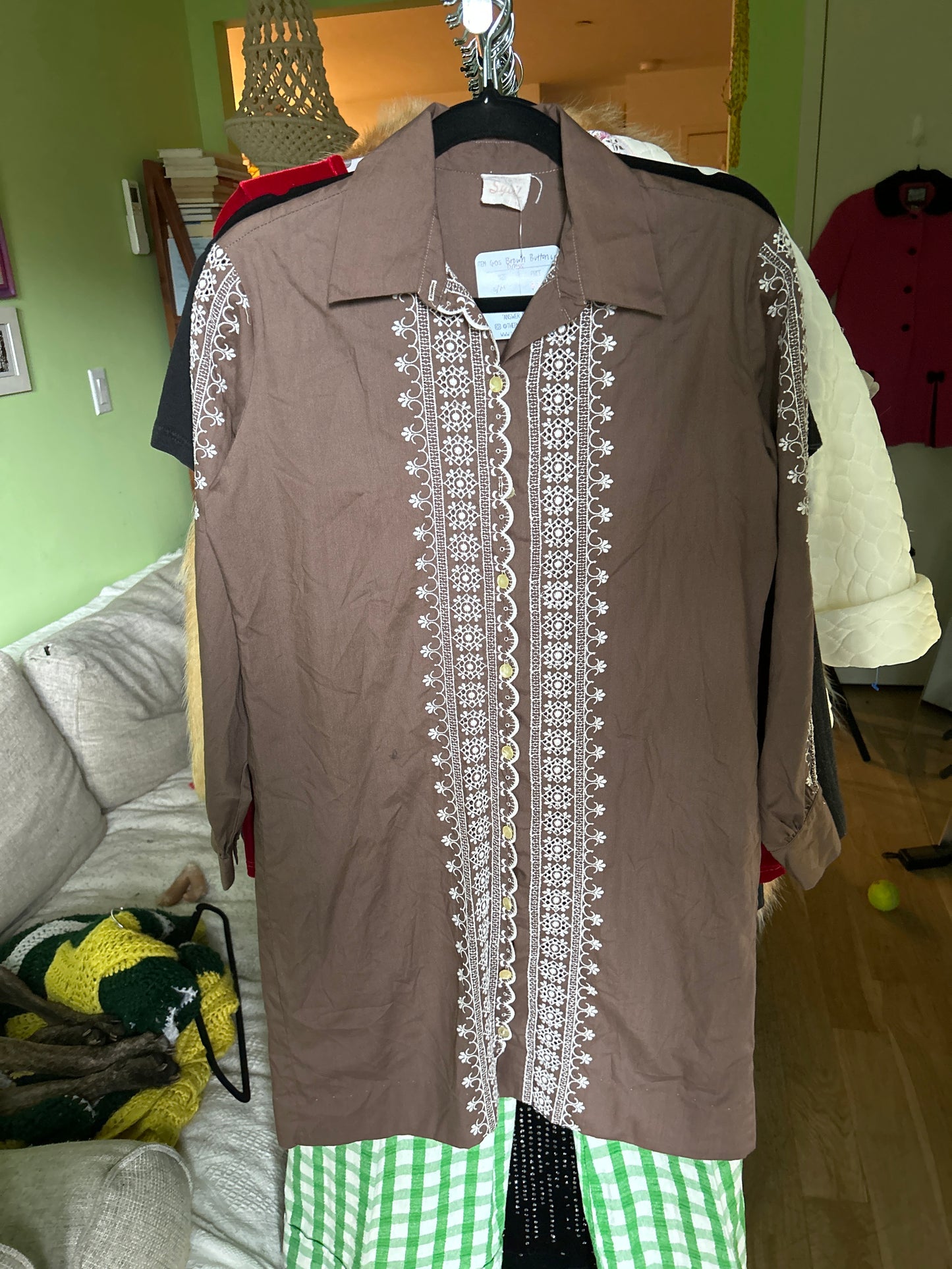 Brown button up dress