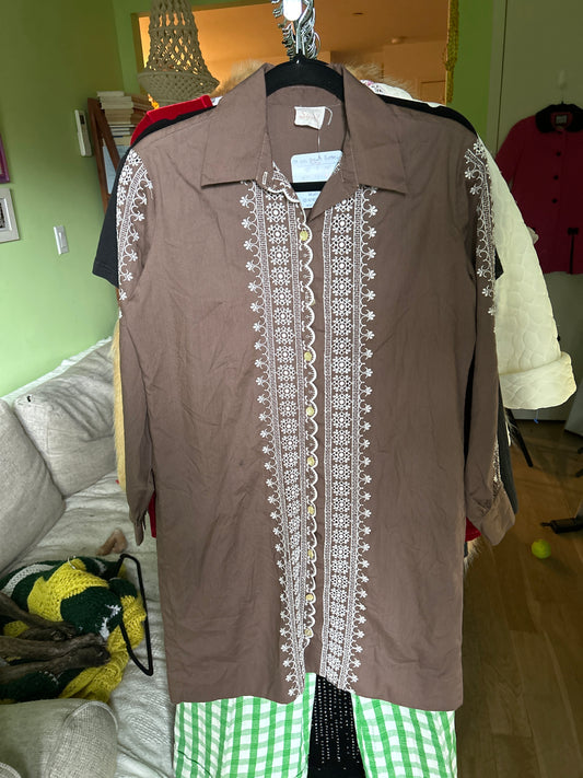 Brown button up dress