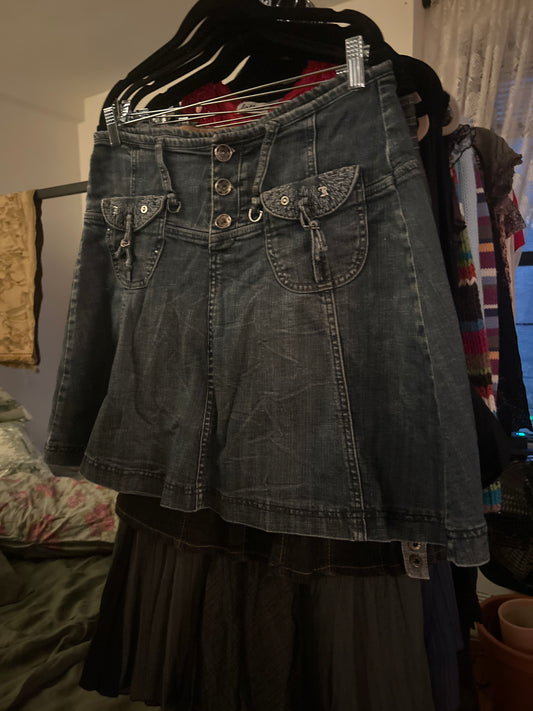 Miss Jeans denim midi skirt