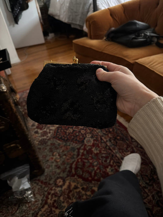 Black beaded bag