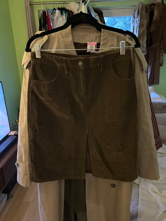 Brown corduroy skirt