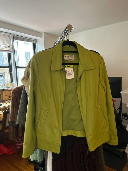 JM 276 lime green leather jacket