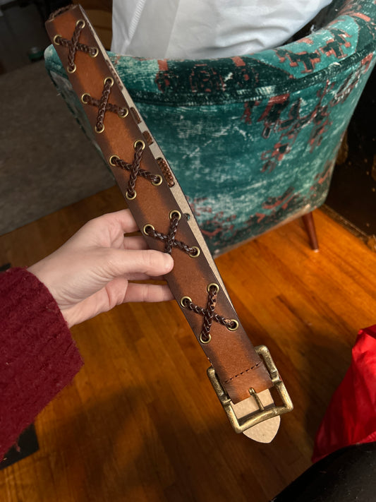 JM Brown leather belt Xs 165