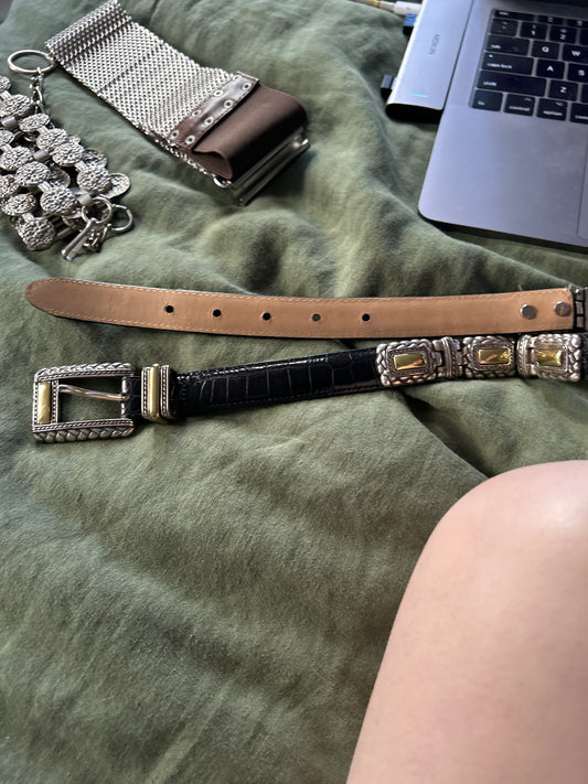 Black and silver Brighton belt JM 288
