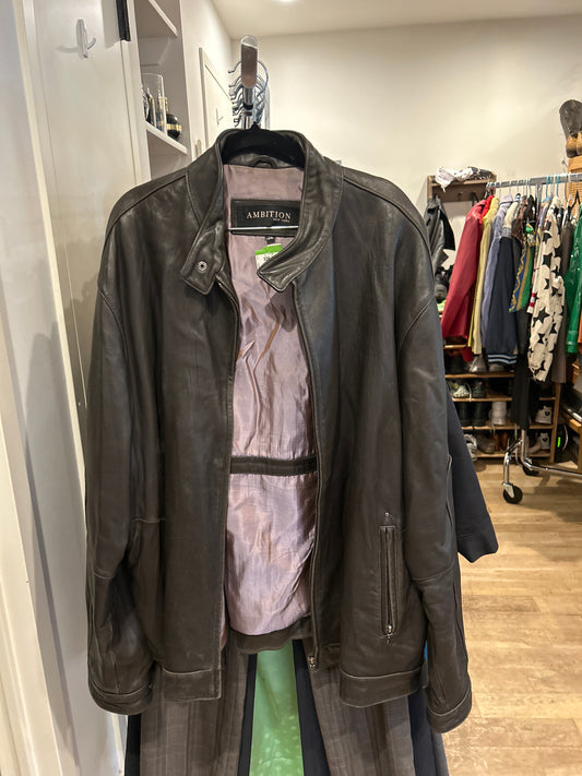 Ambition dark brown leather jacket