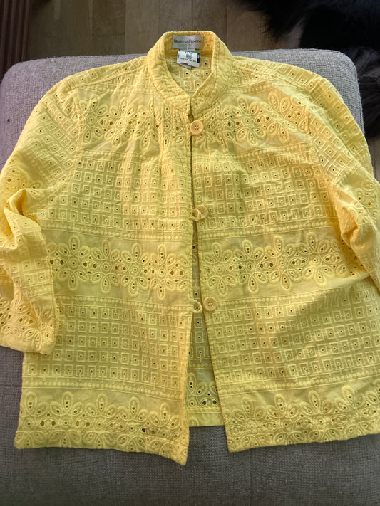 Yellow eyelet top