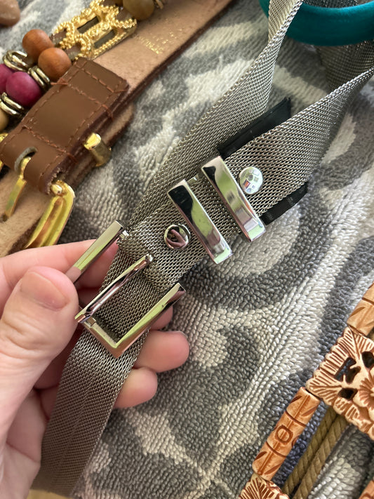 y2k silver see through belt