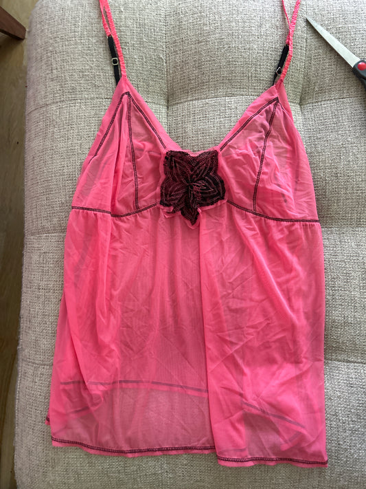 Pink sheer cami