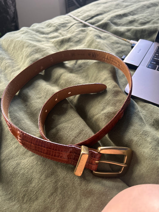 Brown faux croc belt JM 277