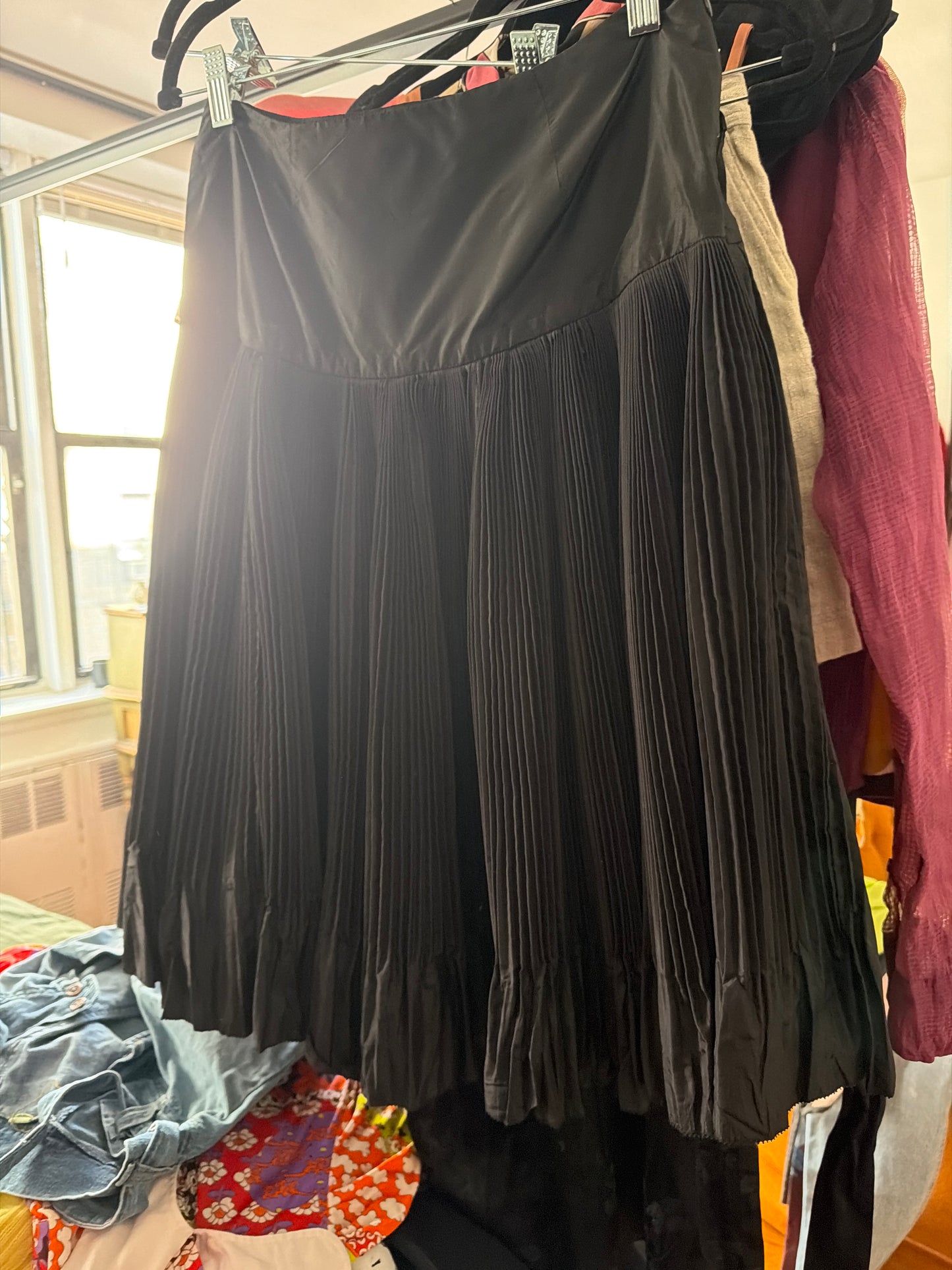 Jean Paul Gaultier black pleated skirt