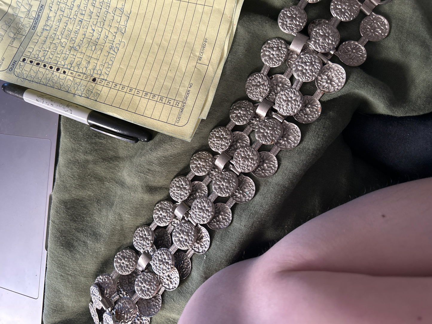 Silver circle belt JM 287