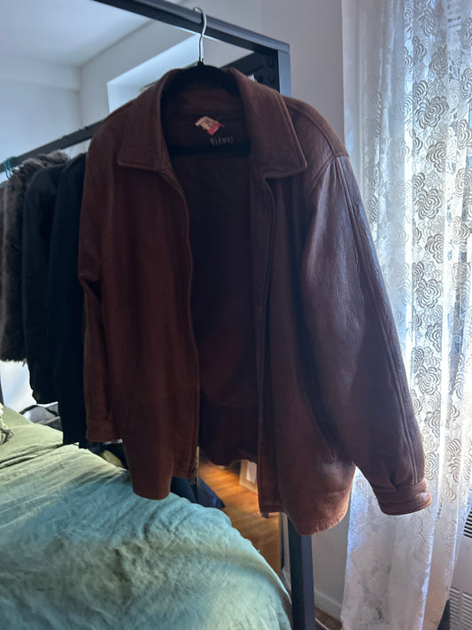 Brown leather jacket