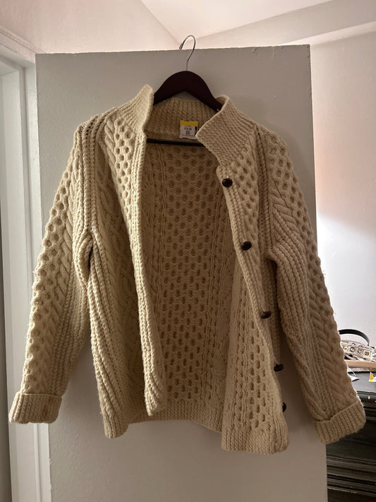 Chunky ecru wool sweater