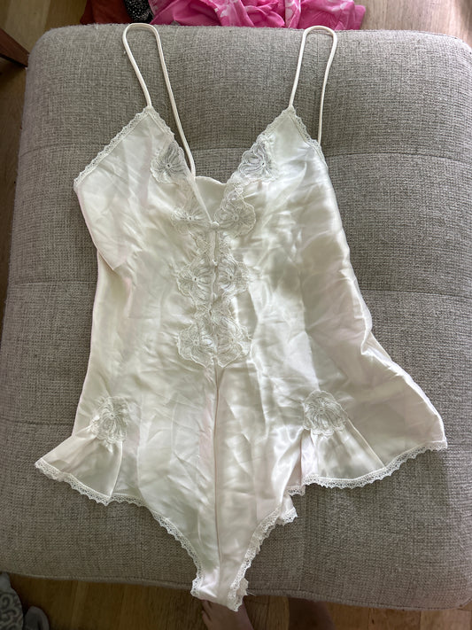 White lace body suit