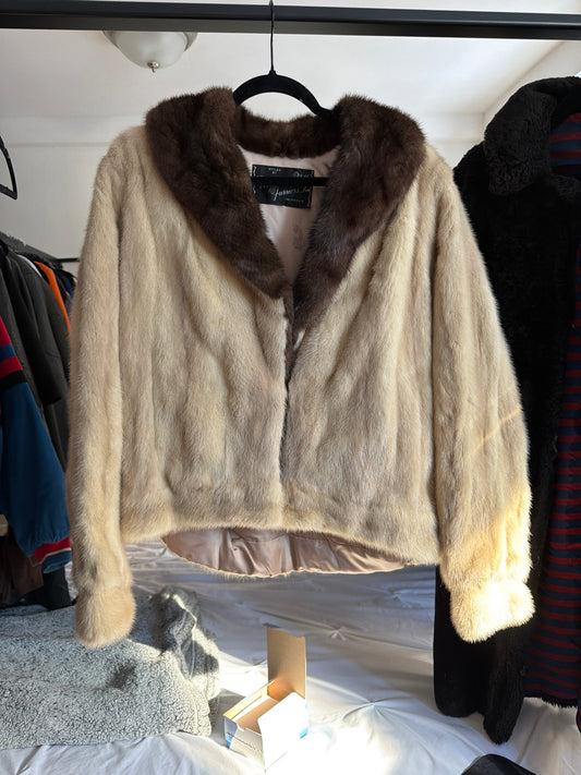 Beige/brown mink jacket JM 18