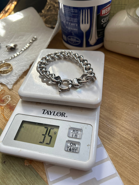 Vintage Milor Italian sterling silver curve bracelet 01502Z