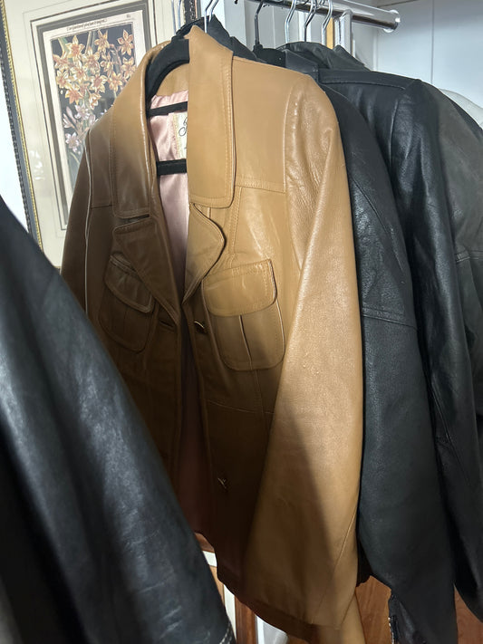 Imperial tan leather jacket