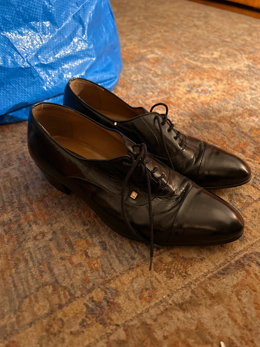 Vittorio Ponti black leather loafers sz 8