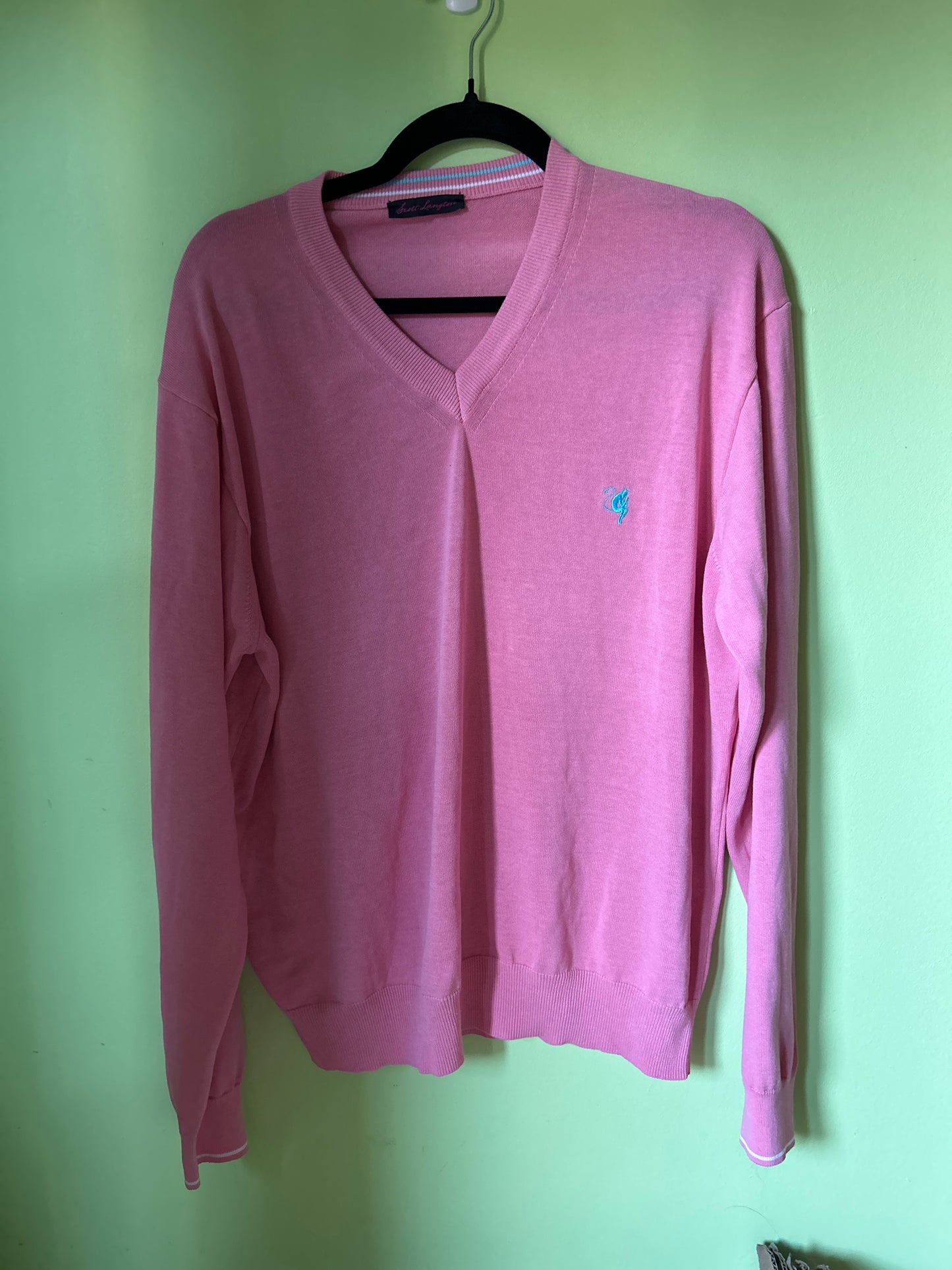 Pink sweater devil embroidery