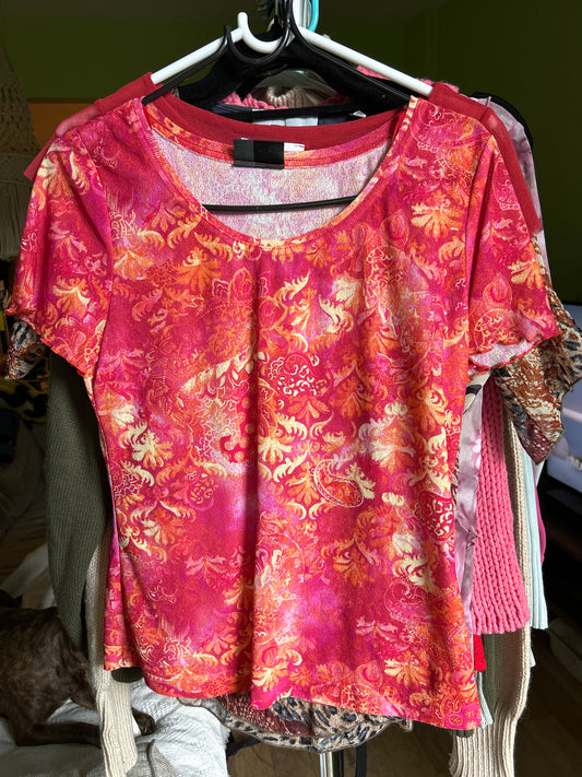Hot pink print top