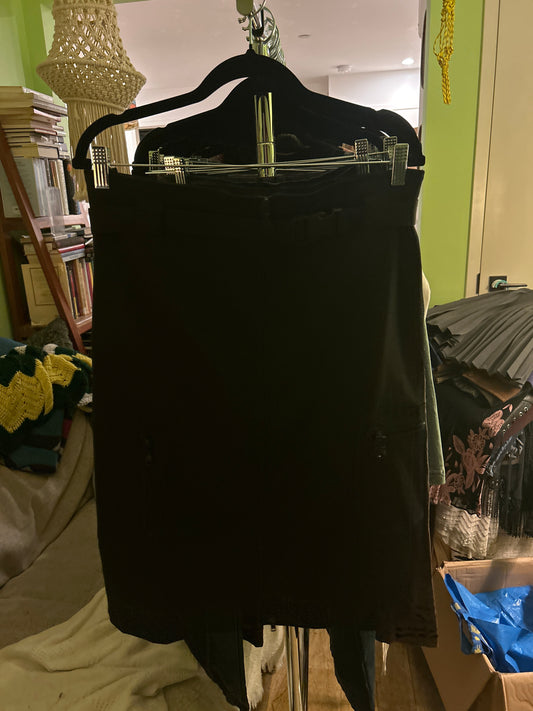 Black midi skirt with buckle