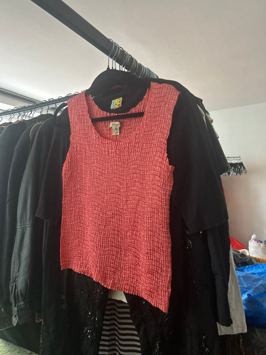 Plisse crinkle top