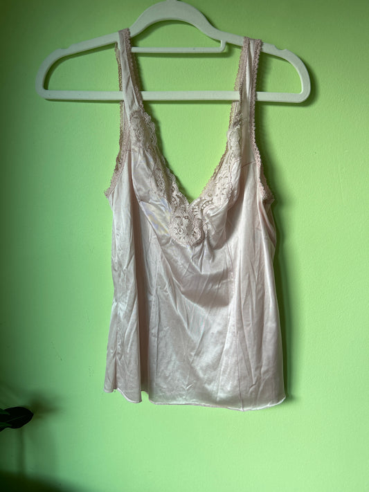 pink cami with lace