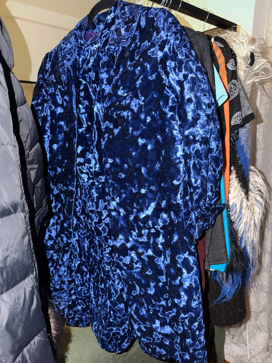 Blue crushed velvet jacket/dress JM 24